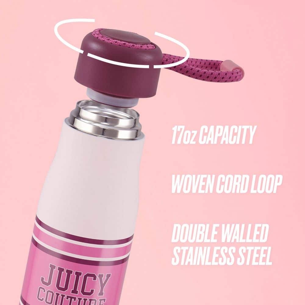 JUICY COUTURE Pink and White Water Bottle - Picture 3 of 5